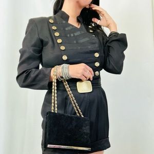 Vintage Upcycke Lew Magram Black Military Jumpsuit